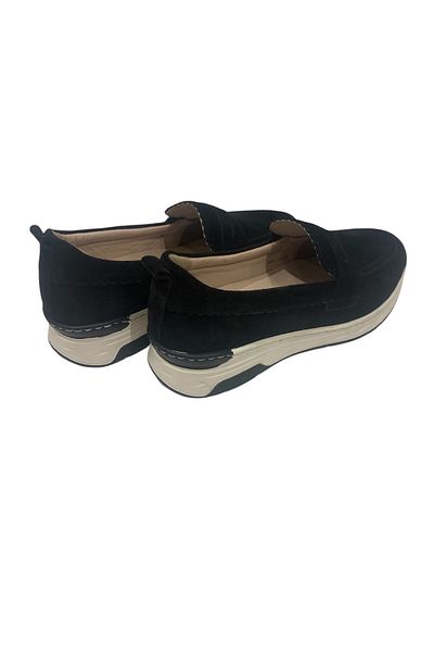 DGN Black Suede Genuine Leather Comfortable Women's Shoes Dgn.P48-1512