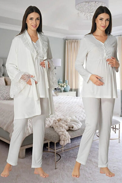 lohusacenneti Kadife Sabahlıklı Pijama Takımı