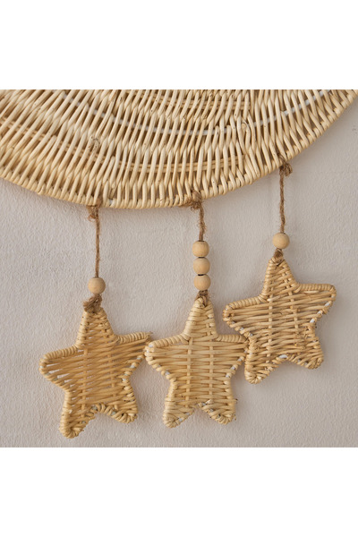 erorex Belmonte Moon Star Rattan Wall Decor - 40x44 cm