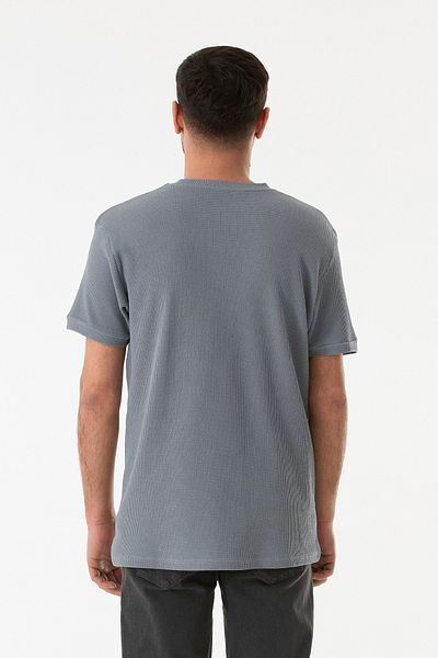 Fulla Moda Μπλουζάκι από ύφασμα βάφλα με λαιμόκοψη