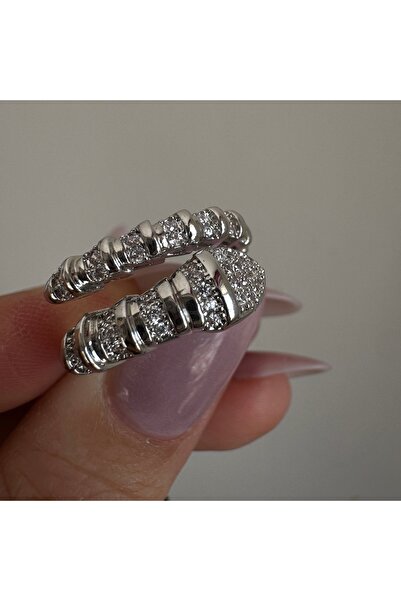 neslyaccessories Rodyum Snake Yüzük