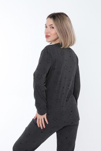 FAMESTEKSTİL ΚΑΛΟΚΑΙΡΙΝΟ ΣΕΤ ΠΙΤΖΑΜΑ ΜΑΚΡΥΜΑΝΙΚΟ