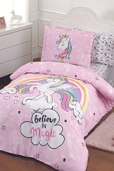 Özdilek Unicorn Single Ranforce Duvet Cover Set - Pink