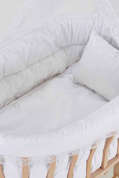 Babycom Beyaz Dantelli Sepet Uyku Seti