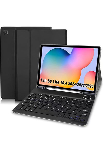 AWH Keyboard Case for Samsung Galaxy Tab S6 Lite 10.4", Bluetooth UK Layout, Black