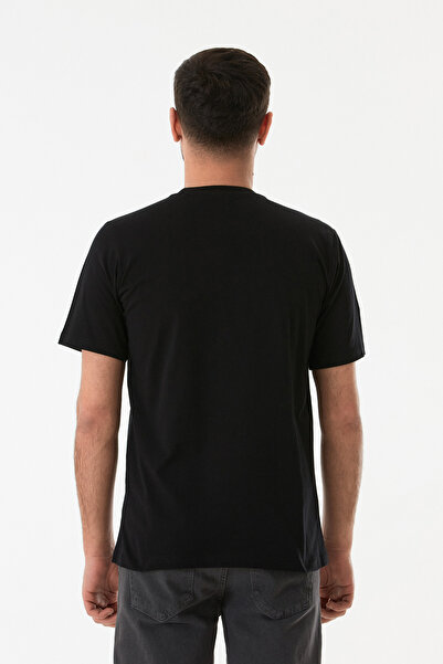 Fulla Moda Kabartma Baskılı Bisiklet Yaka Tişört