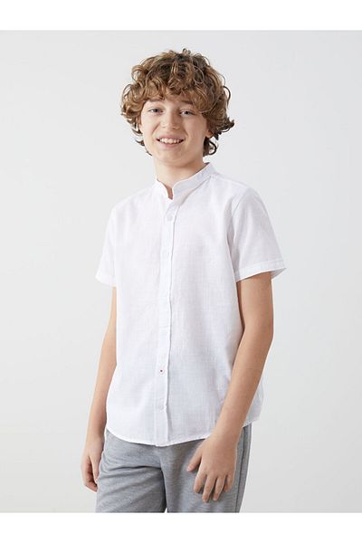 LC Waikiki Cămașă pentru băiat cu guler alb LCW Kids