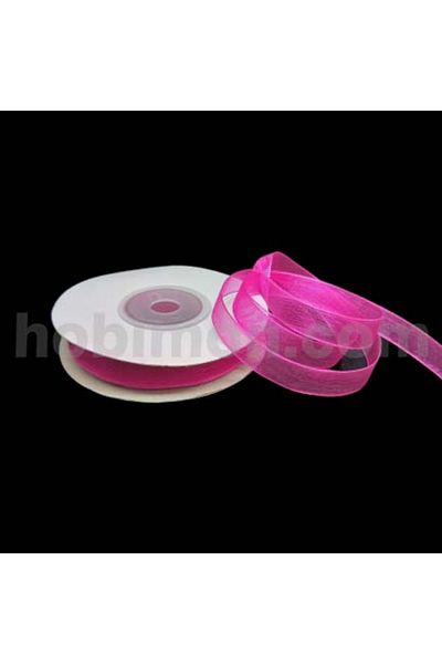hobimon 10 Mm Organza Ribbon - Fuchsia 25 Mt