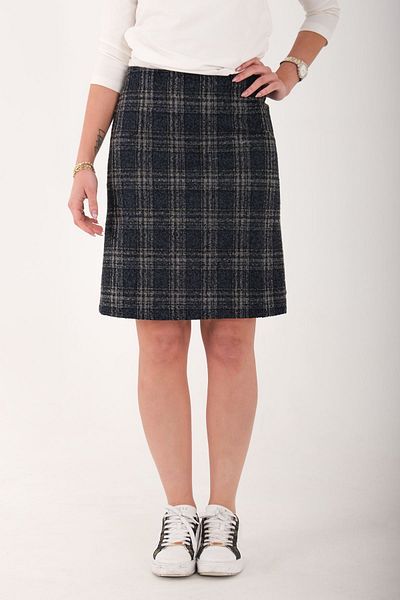 Blues Outlet Women's Plaid Skirt-Dark Blue