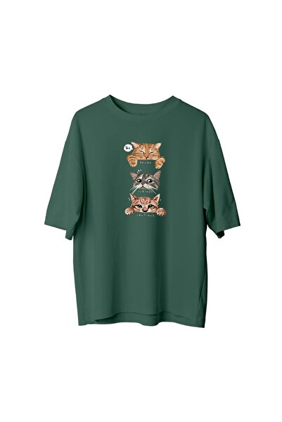 SVART WEAR Μπλουζάκι Mood Cat με τύπωμα oversized Unisex T-shirt