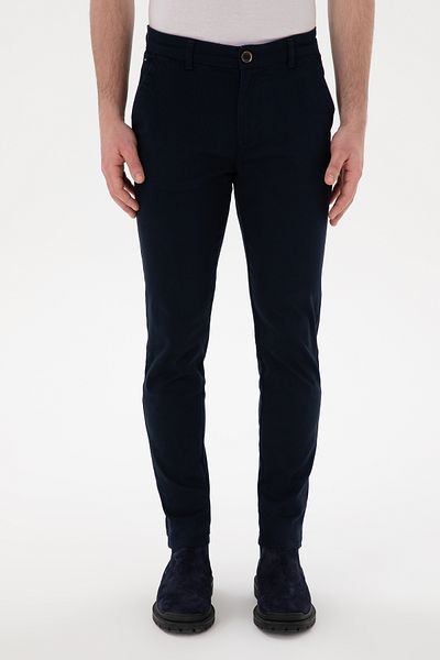 U.S. Polo Assn. Men's Navy Blue Slim Fit Canvas Trousers 50297578-Vr033