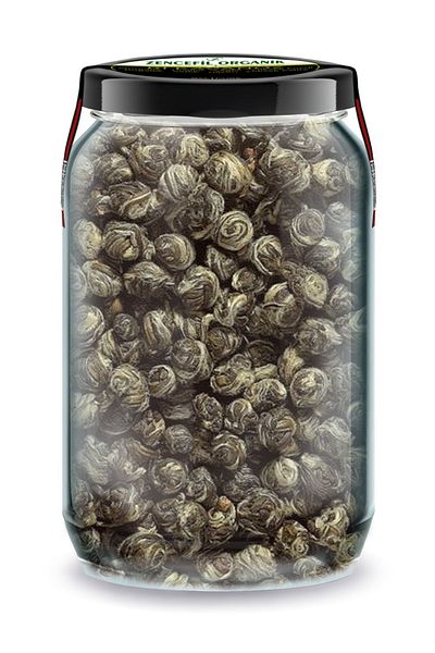 Zencefil Organik Moli Tea - 660 cc, Green Pearl Tea in Glass Jar, White Tea Pearl Tea