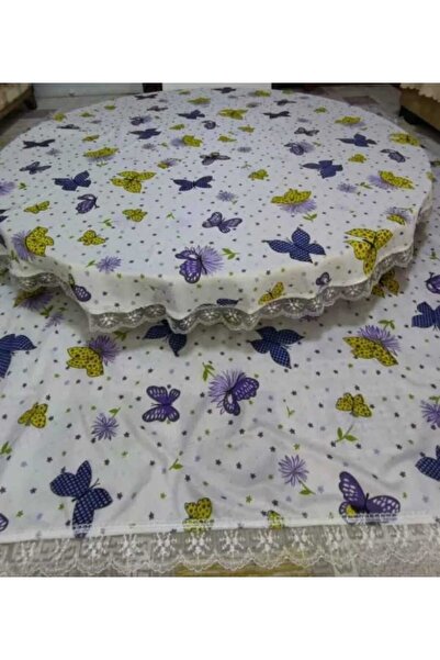 Desta Çeyiz Takım 200x200 cm Güpürlü Sofra Bezi – Şık ve Dayanıklı Masa Örtüsü ÜST YUVARLAK ALT KARE