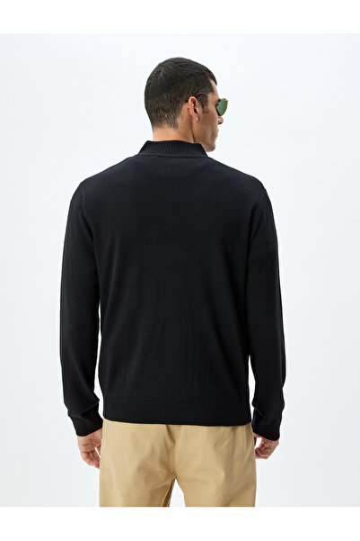 Koton Strickjacke mit Stehkragen und Reißverschluss Basic