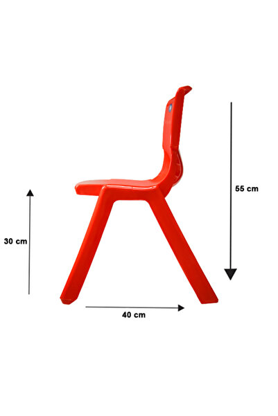 Temel 1.Kalite Kırılmaz Çocuk Sandalyesi – Kreş ve Anaokulu Sandalyesi Kırmız...