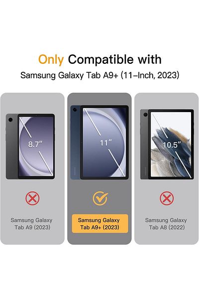 AWH Case for Samsung Galaxy Tab A9+ 11" 2024, Clear Hard PC Back, Auto Wake/Sleep, Navy