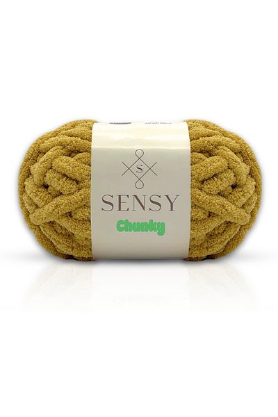 SENSY 200 Gr Chunky Hand Knitting Yarn Finger Mustard Crochet Without Needle Blanket with Hand