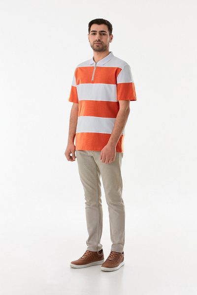 Fulla Moda Μπλουζάκι με μισό φερμουάρ Polo Neck Color Block