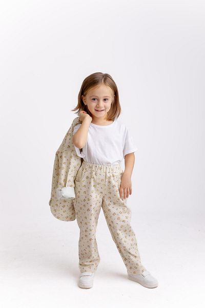 Oliven The Kid Flower Gabardine Girl's Trousers