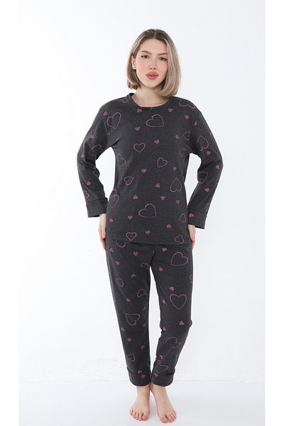 FAMESTEKSTİL Costum de pijama de vară cu mâneci lungi