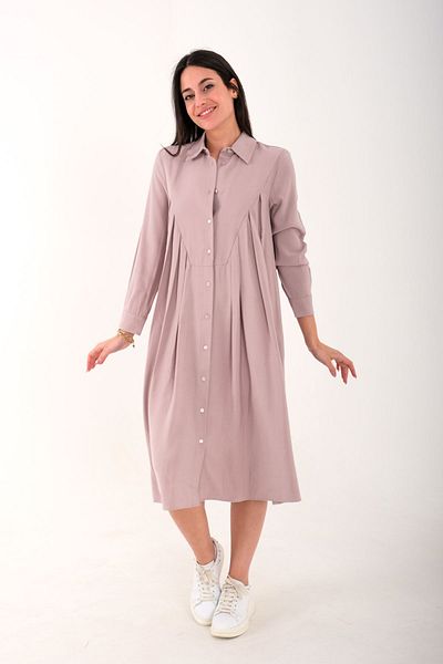 Blues Outlet   Women's Wide Cut Dress with Side Pleats-Lico