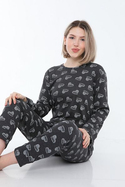 FAMESTEKSTİL Costum de pijama de vară cu mâneci lungi