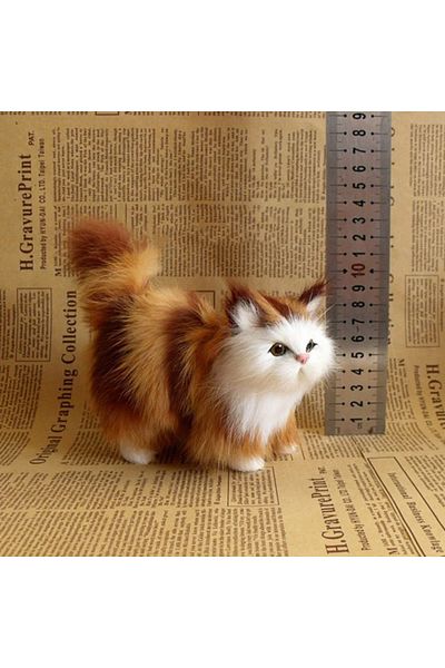 Choice B Cute Simulation Cat Plush Toys Soft Stuffed Kitten Model Fake Cat Realist Animals For Kids Girls .
