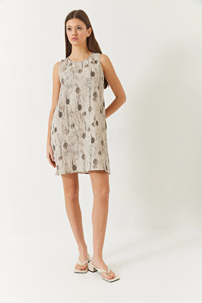 Bianco Lucci Γυναικείο φόρεμα με λεπτομέρεια τσέπης σε γραμμή Α 70306 60271062