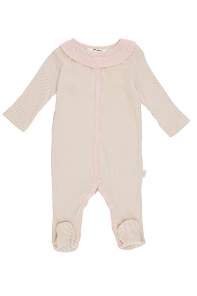 Panço Yenidoğan Etiket Detaylı Patikli Bej Tulum