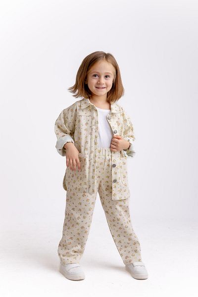 Oliven The Kid Floral Patterned Gabardine Girl's Jacket