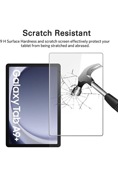 AWH عبوة من قطعتين من واقي الشاشة لجهاز Samsung Galaxy Tab A9 Plus مقاس 11 بوصة 2023، زجاج مقسّى، عالي الدقة