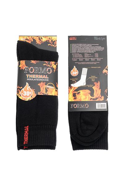 FORMO 3 Pack Men's Black Thermal High Quality Soft Durable Socks
