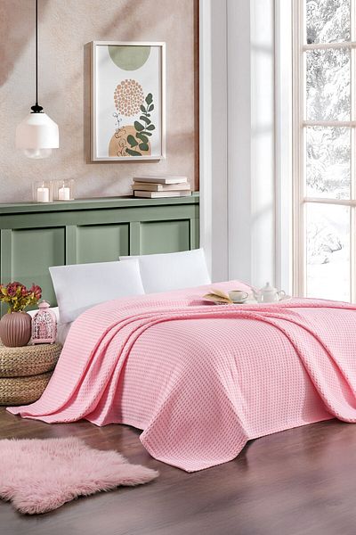 Naturosa Double Pink Color Pique 100% Cotton 200 X 220 cm