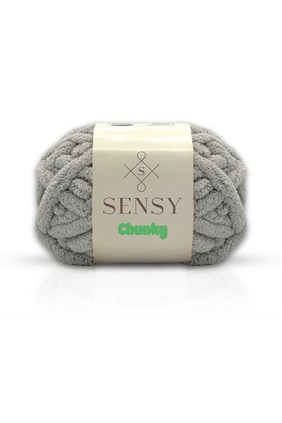 SENSY   Chunky Hand Knitting Yarn Gray Color, 200 Gr