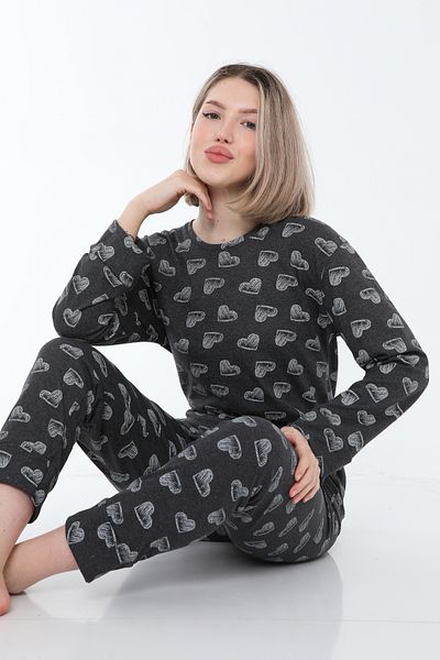 FAMESTEKSTİL Costum de pijama de vară cu mâneci lungi