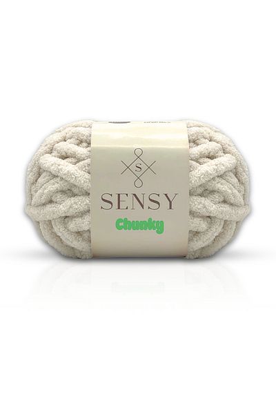 SENSY Angled Hand Yarn - 200 Gr Finger Knitting Yarn - Knitting Yarn Without Crochet Without Needle Hand - Blanket Yarn - Ecru