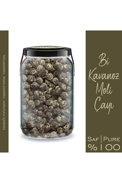 Zencefil Organik Moli Tea - 660 cc, Green Pearl Tea in Glass Jar, White Tea Pearl Tea