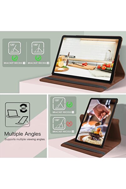 AWH حافظة قابلة للدوران 360 درجة لجهاز Galaxy Tab A9 Plus 11" 2023، غطاء بني لجهاز SM-X210+