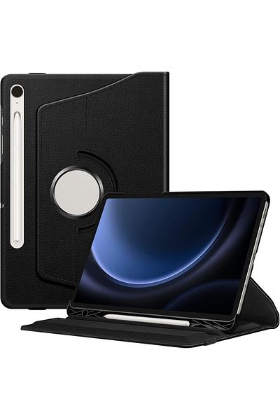 AWH Rotating Case for Samsung Galaxy Tab S9 FE 10.9"/S9 11" 2023, 360° Stand, Auto Sleep Black
