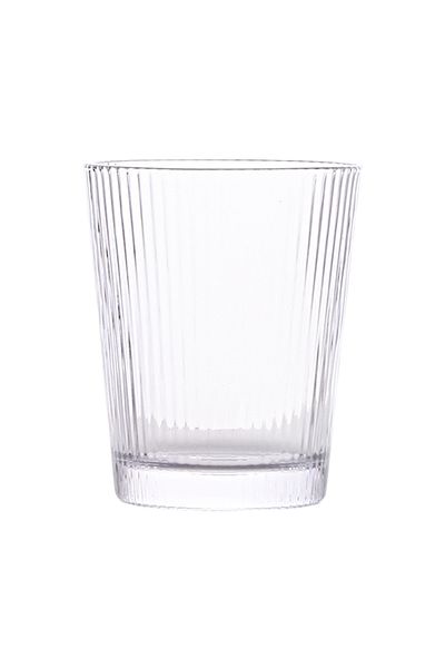 sharpdo 235 ml Full Bright V-shaped Striped Cup Glass Water Cup