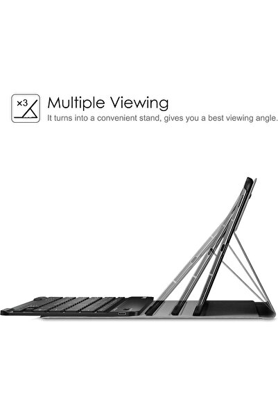 AWH Keyboard Case for Samsung Galaxy Tab S6 10.5" 2019, Detachable Bluetooth Keyboard, Black