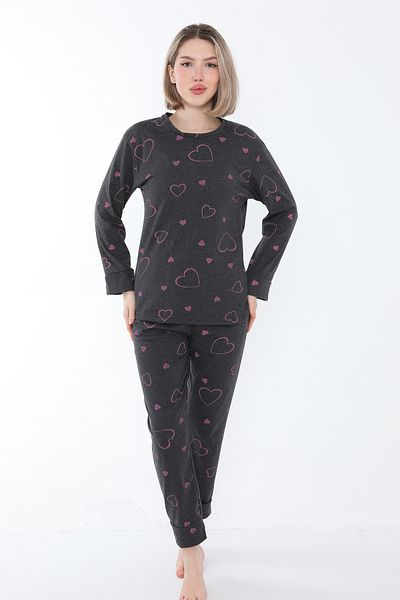 FAMESTEKSTİL Costum de pijama de vară cu mâneci lungi