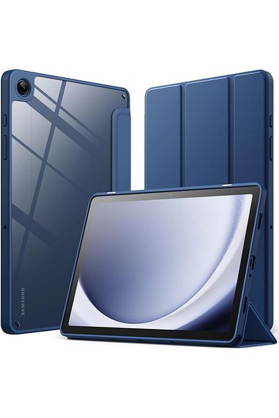 AWH Case for Samsung Galaxy Tab A9+ 11" 2024, Clear Hard PC Back, Auto Wake/Sleep, Navy
