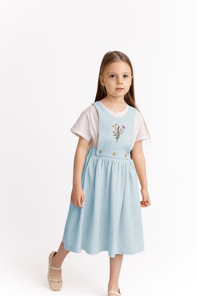 Oliven The Kid Rochie pentru fete albastre - Vestă Demontată Broderie In