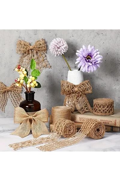 OZN AKSESUAR Wicker Ribbon Jute Ribbon Crafts Home Decorations and Gift Wrap Ornament