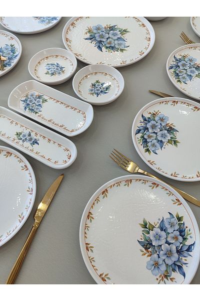 Borser Yediveren Çiçek 21 Piece Breakfast Set for 12 People