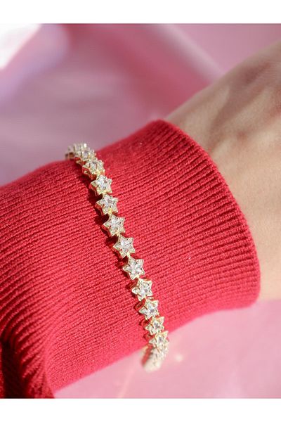 Reorah Collection Star Line Bracelet-Zircon Stone Row Star Bracelet