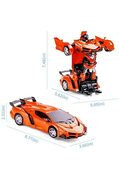 Yelajoy Remote Control Car, Rechargeable Transformable Car with Flashing Lights and 360°Rotation