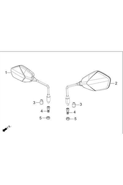 Hero X PULSE 200 4V SAĞ AYNA (BEYAZ)