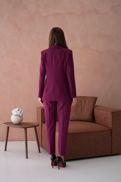 nodilife Cep Aksesuarlı Kadın Takım Elbise Mürdüm